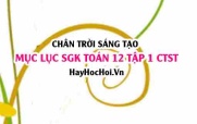 Mục lục SGK Toán 12 tập 1 Chân trời sáng tạo: Lý thuyết và bài tập Toán 12 Chân trời sáng tạo